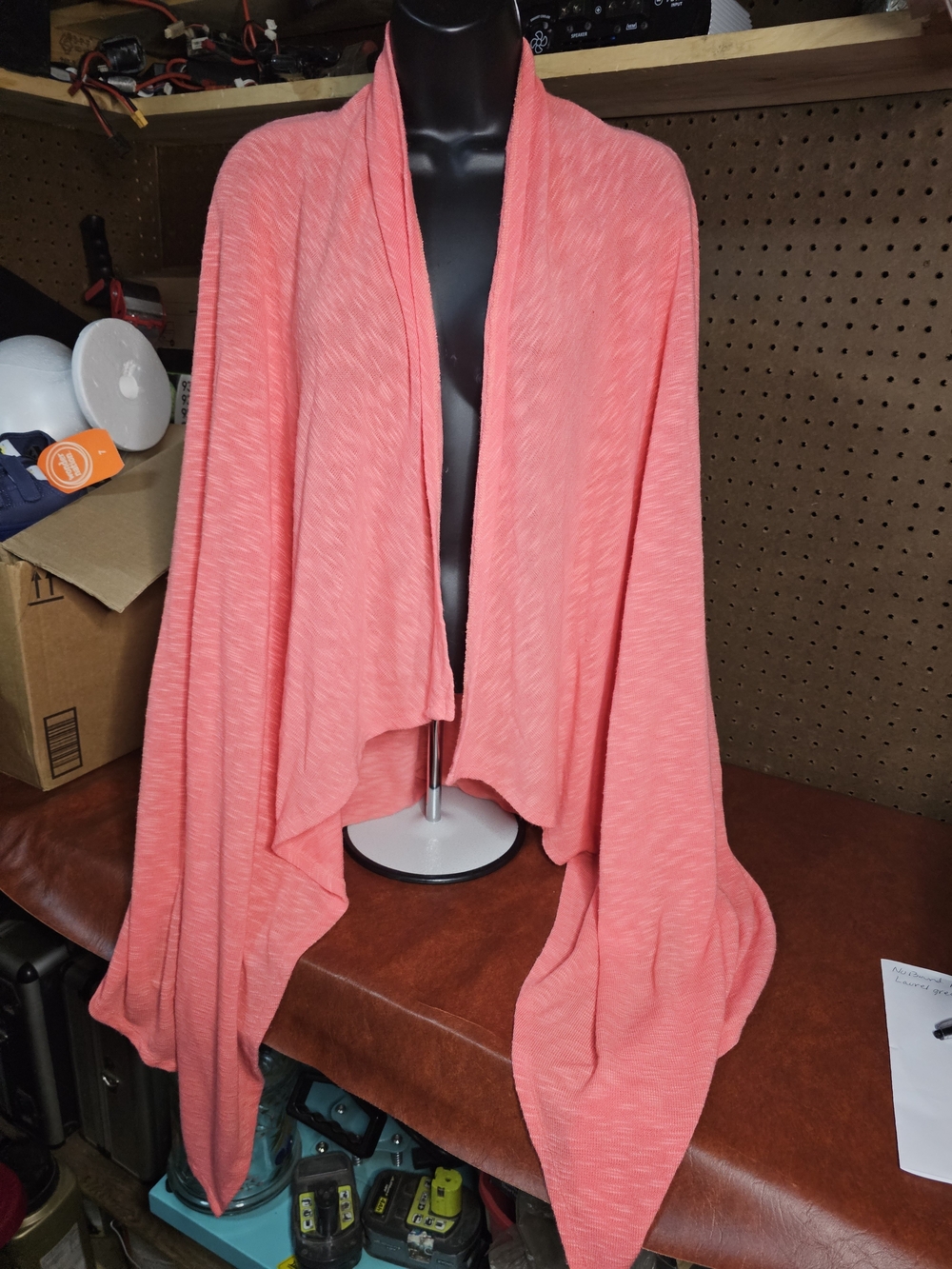 Laurel Grey Women's Pink/Coral Draped Open Front Cardigan